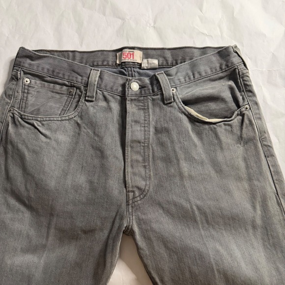Levis Mens 501 XX Vintage Y2K Grey Straight Leg Button Fly Denim Jeans 34x29